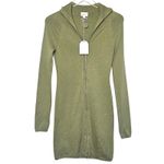 Song of Style Olive Green Knit Mini Dress Long Sleeve Full Zip Up Sz S Photo 2