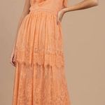 Tobi LUNA PEACH 3-TIER RUFFLE LACE MAXI DRESS Photo 0