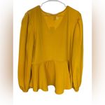 Ashley Stewart  Mustard Long Sleeve Peplum Top Photo 4