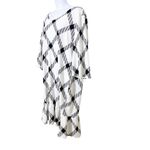 Ashley Stewart  Black & White Gingham Ruffle Hem Midi Dress NWT Size 34/36 Photo 3