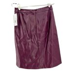 Liz Claiborne  winetastic pleated faux leather skirt gold buttons fleece lined 2 Photo 1