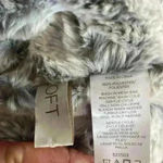 Loft faux fur, minky infinity, gray and white wrap scarf Photo 3