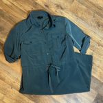 Mossimo Green Button Front Shirt Dress Women's XS Photo 3