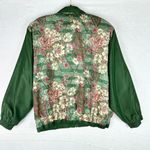 Vintage River Edge Silk Floral Windbreaker Bomber Jacket Size Large Green Photo 1