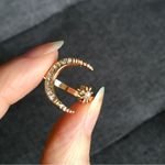 Gold + Rhinestone Moon + Star Cuff Fashion Ring, Size 8 Photo 11