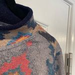 Trisha Tyler Size S Navy Blue Aztec Print Long Sleeve Mock Neck Stretch Top Photo 5