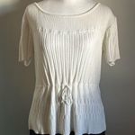 Liz Claiborne Liz Sport Short Sleeve Ribbed Knit Peplum Lightweight Sweater Top Photo 0