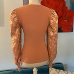 On Twelfth  12th Fitted Puff Textured Sleeve Blush Pink Pullover Sweater Size M Photo 4