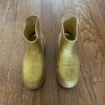 Bottega Veneta Puddle Glitter Monobloc Chelsea Rubber Boots Gold Sz 39 EU/9 US Photo 4