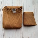 Chico's S Removable Neck Scarf English Toffee Brown Tie Neck Pullover Sweater Photo 13