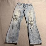 Denim Forum The Arlo High Rise Straight Jeans Distressed Size 28L EUC Blue Photo 0