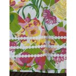 Lilly Pulitzer LILLY PULITIZER Pink White Green Floral Print Crochet Patchwork Skirt Size 14 Photo 2