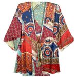 CAbi Tie Front Patchwork Tunic Multicolor
Kimono Cover Up 3/4 Sleeve XS Photo 2