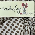 Indulge Maxi Dress Brown and Cream Dot V-Neck Open Back Size L Large Photo 5