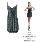Esprit Y2K VTG. GRAPHIC PATTERN PRINT RIBBON TIE DRESS SIZE 8 MEDIUM Photo 6