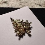 Signed OTC Rhinestone Christmas Tree Pin Brooch Gold Tone Sparkling Prong Set Photo 1
