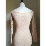 Small Beige Lace Long Sleeve Bodycon Mini Dress boho Y2K whimsigoth romantic Tan Photo 4