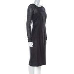 ✨Escada Metallic Grey Wool Blend Sheer Yoke Dariello Pencil Sz 36/6 Dress✨ Black Photo 4