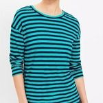 Lou & grey  Signature Soft Ribbed Jersey Striped Shirttail Top Photo 0