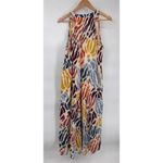 Tahari Tiered Maxi Dress Womens Large Multicolor Abstract Print Lined Cotton Photo 10