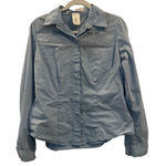 Disney store Ariel large pearl snap button down shirt blue Photo 0