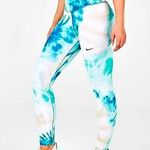 Nike  leggings tie dye turquoise size small $68 yoga running activewear Photo 0