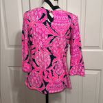 Lilly Pulitzer  Pineapple Patterned Pink and Navy Women's Top Photo 2