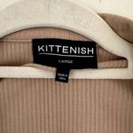 Kittenish  Collared Ribbed Long Sleeve Top in Nude Photo 4