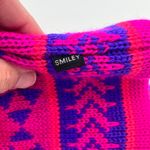 Smiley Vintage Pink And Purple Beanie 100% Wool One Size Photo 3