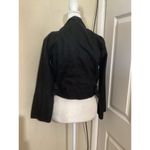 Soft Surroundings  Black Alicante Linen Blend Topper Open Front Blazer PS Photo 3