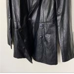 Line and Dot  River Vegan Faux Leather Longline Blazer Jacket Size Small Black Photo 5