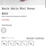 frankie's bikinis Frankie’s Bikinis Rosie Satin day lily Mini Dress EUC Photo 10