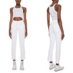 MOTHER Mid Rise Dazzler Ankle Fray Jeans in Fairest/White size 27 White Photo 3