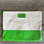 Kate Spade  New York Cream and Green Canvas Cosmetic Clutch SKU#24793 Photo 0