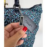 Coach F59435 Navy Floral Print Leather/Nylon Large Tote Shoulder Bag Photo 9