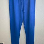 SheIn Royal Blue Knot Waist Ribbed Rib Knit Solid Leggings Size Large Photo 5