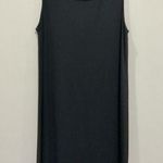 Eileen Fisher Jersey Knit Dress Black Mesh Top Sleeveless Sz M Minimalist Photo 0