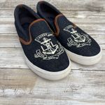 Lauren Ralph Lauren Denim Sneakers Ricci Sz 7B Nautical Preppy Slip On Old Money Blue Photo 1