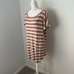 Free People Beach cream & red striped short sleeve t-shirt dress size S Photo 3