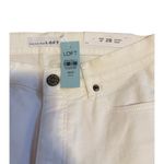 Loft NWT White Skinny Crop Jeans with Ruched Hem Photo 1