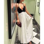 ZARA  LONG Maxi DRESS Strappy TIES black White Elegant Formal Party Whimsy Fairy Photo 4