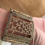 Crystal Accent Stretch Bracelet Rhodium Plated New Photo 1