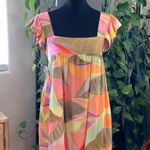 Kourt Anthropologie Tropical Multicolor Sleeveless Ruffle Mini Dress Size XS Photo 0