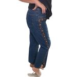 Bill Blass Vintage Flower Embroidered High Rise Blue Jeans Size 8 Petite Photo 7