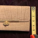 Vintage Wild Buffalo Reptile Skin Clutch Purse Gold Photo 7