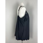 Swim Solutions Tummy Control Black Mesh Scalloped Hem Plus Size Swim Dress 24W Photo 3