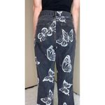 PacSun Black & White Butterfly High Rise Cropped Jeans Photo 3