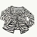 Zebra Print Open Front Cardigan Sweater Jacket Trendy Black White Zebra Pattern Size undefined Photo 4