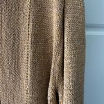 August Silk Metallic Open Front Cardigan M Evening Camel Gold Coastal Grandma Photo 1