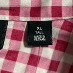 NY & Company 7th Avenue size XL tall pullover pink white checkered rolltab slvs Photo 5